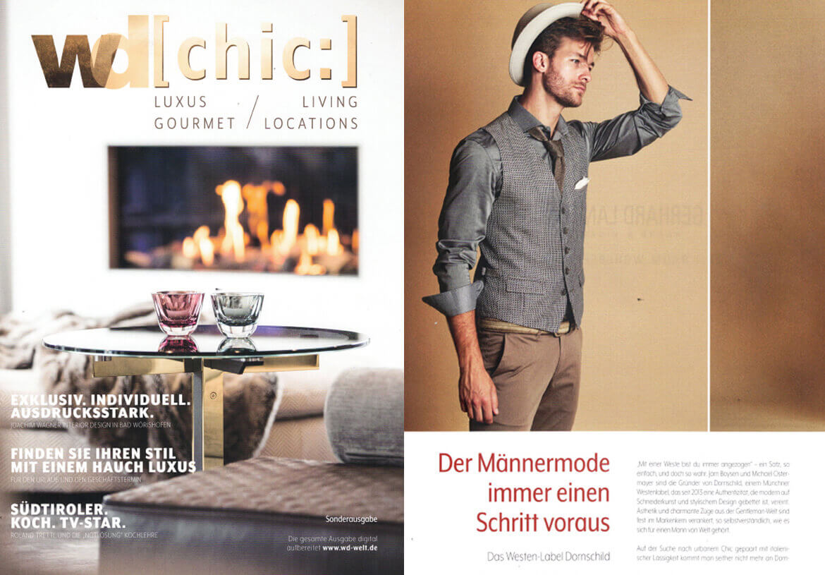 DORNSCHILD as a must-have brand in the CHIC magazine.