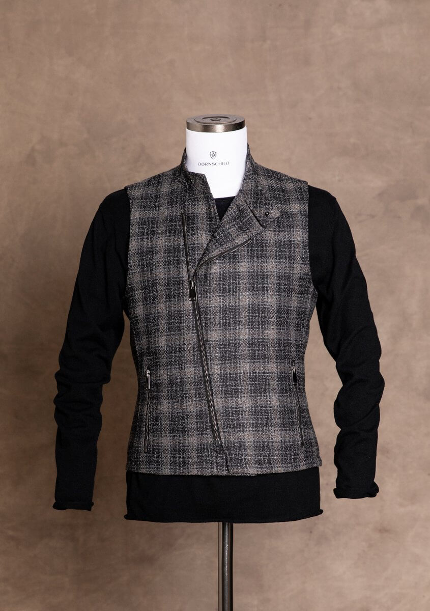 Casual, cool and classy premium men's biker vest from DORNSCHILD made of the finest Italian fabric.